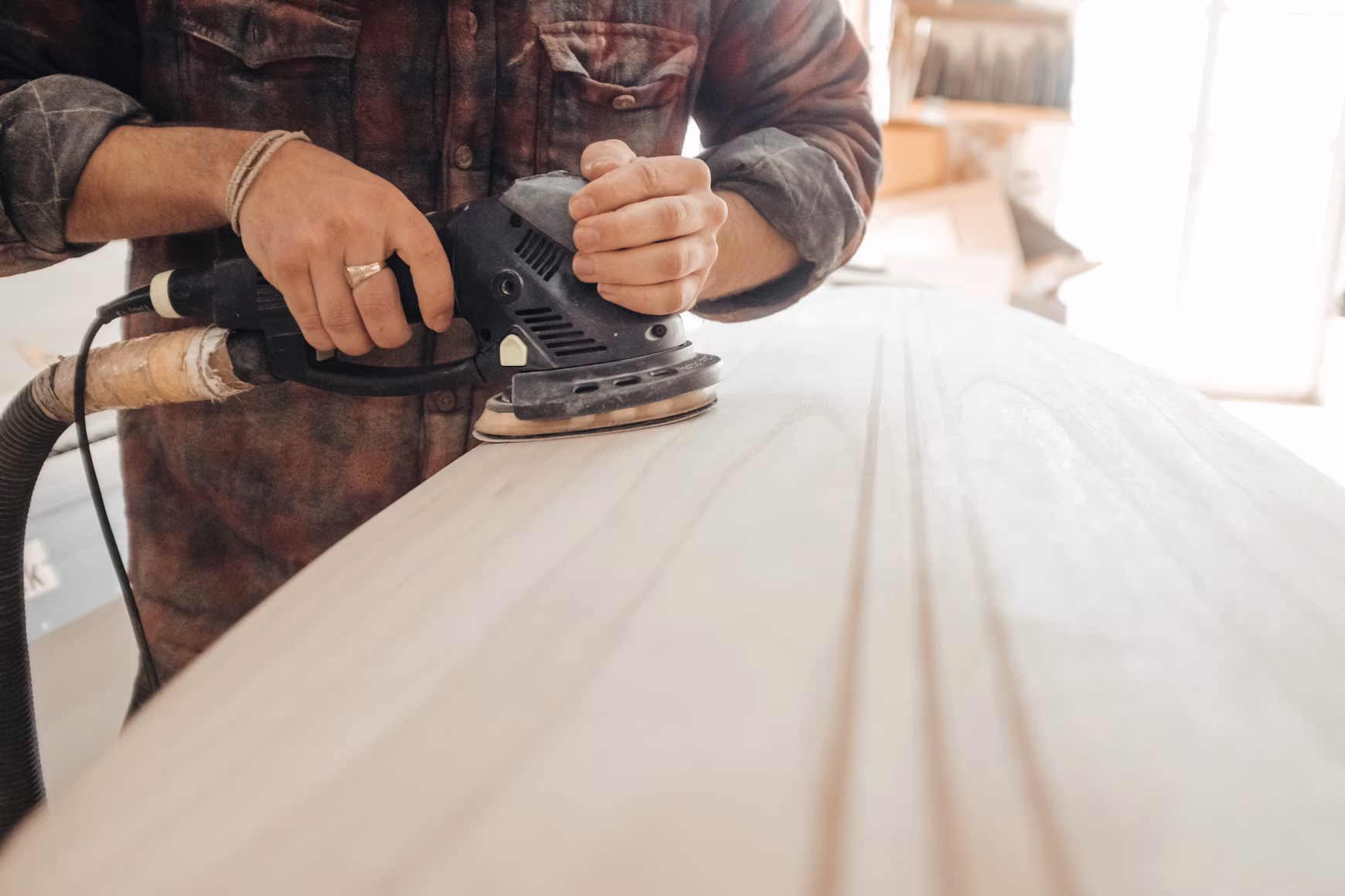 Woodcraft joiners crafting custom furniture in their workshop